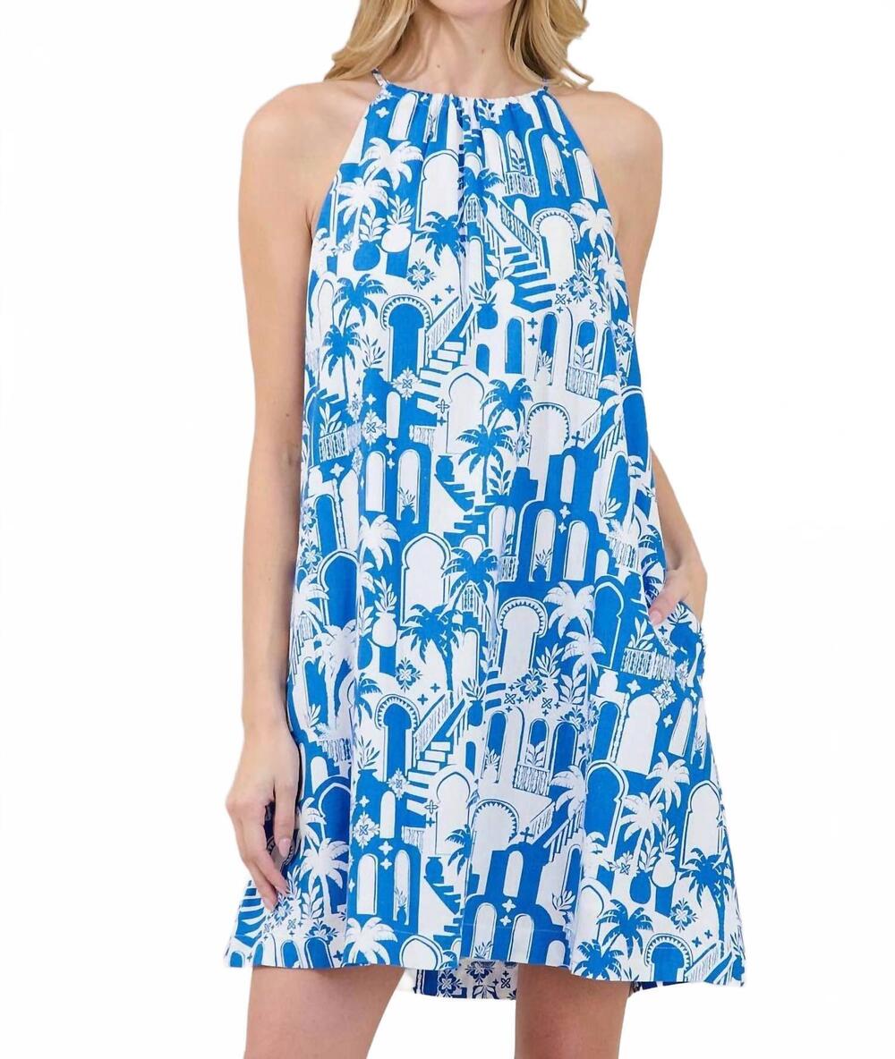 NEW SUGARLIPS haity nala shift mini dress in blue multi